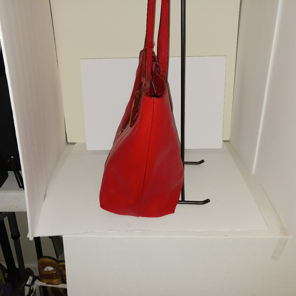 Ralph Lauren Red Leather "Crawley" Tote Bag - Picture 4 of 10